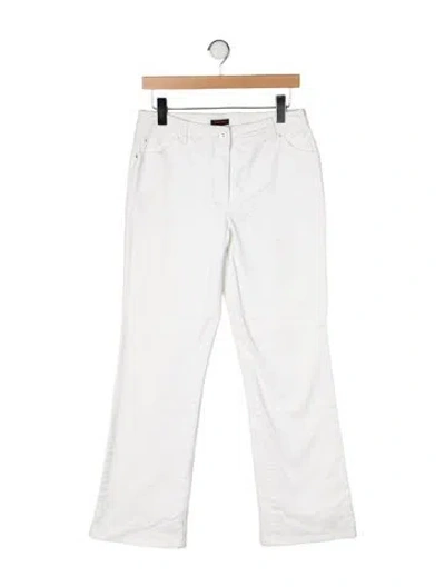 Pre-owned Escada Mid-rise Wide Leg Jeans In White