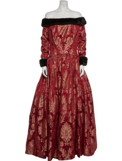 Pre-owned Escada Mink Long Dress In Red