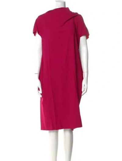 Pre-owned Escada Mock Neck Knee-length Dress In Pink