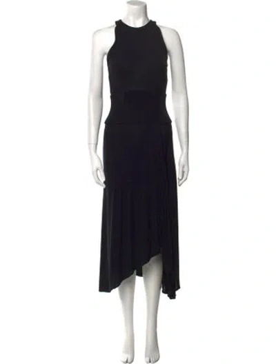 Pre-owned Escada Mock Neck Long Dress In Black