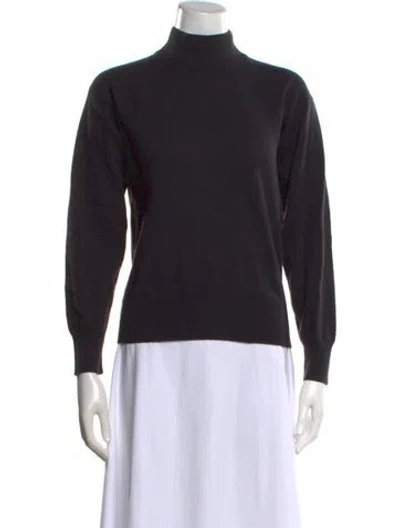 Pre-owned Escada Mock Neck Long Sleeve Top In Black