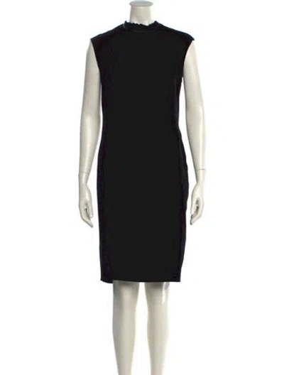 Pre-owned Escada Mock Neck Mini Dress In Black