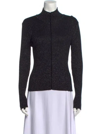 Pre-owned Escada Mock Neck Sweater In Black