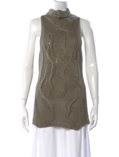 Pre-owned Escada Mock Neck Sweater In Neutral