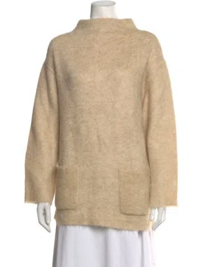 Pre-owned Escada Mock Neck Sweater In Neutrals