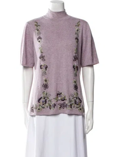 Pre-owned Escada Mock Neck Sweater In Purple