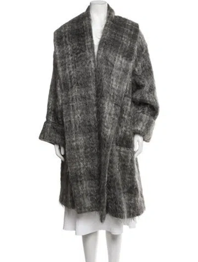 Pre-owned Escada Mohair Coat In Grey