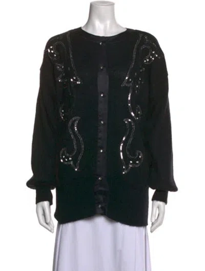 Pre-owned Escada Mohair Patterned Sweater In Black