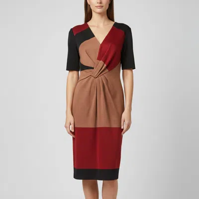 Pre-owned Escada Multicolor Jersey Draped Delia Dress L