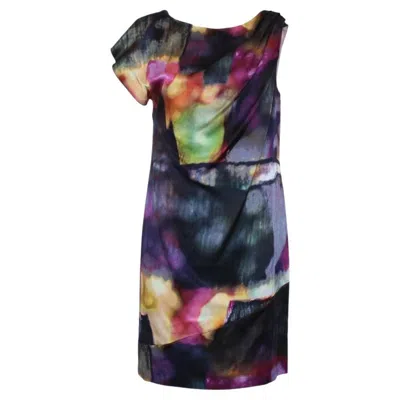 Pre-owned Escada Multicolored Dress Size 40 In Black
