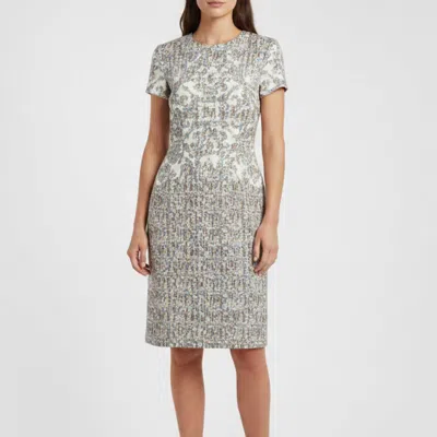 Pre-owned Escada Multicolour Printed Textured Cotton Dessna Sheath Dress M