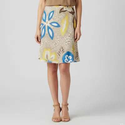 Pre-owned Escada Muticolour Floral Print Silk Flared Mini Skirt M In Multi