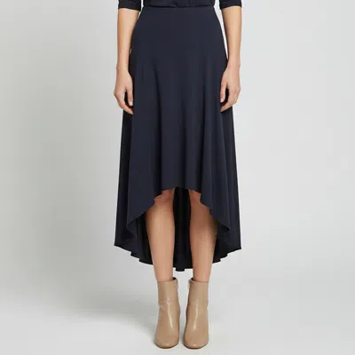 Pre-owned Escada Navy Blue Crepe Asymmetrical Ravenna Skirt S