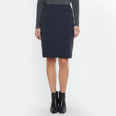 Pre-owned Escada Navy Blue Crepe Knit Bandage Pencil Skirt M