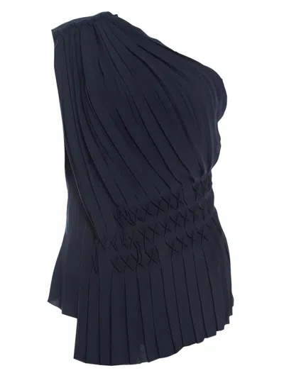 Pre-owned Escada Nienke Asymmetric Op In Blue