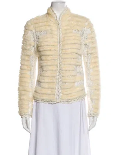 Pre-owned Escada Nylon Fur Jacket In Neutral
