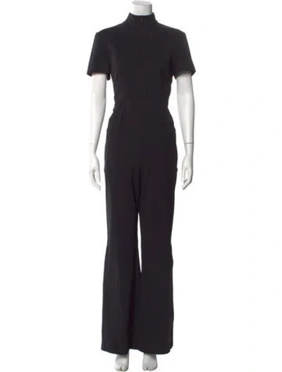 Pre-owned Escada Nylon Mock Neck Jumpsuit In Black