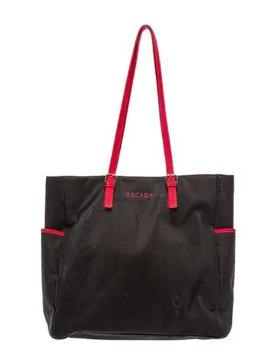 Pre-owned Escada Nylon Shoulder Bag In Black