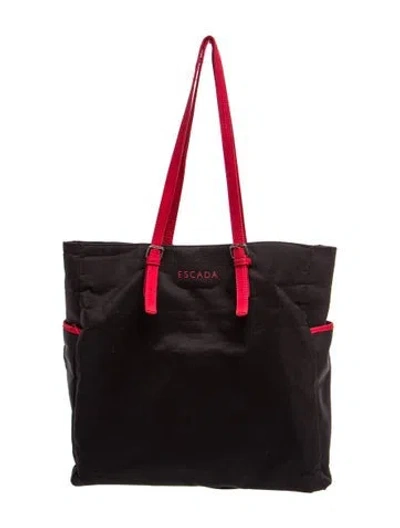 Pre-owned Escada Nylon Tote In Black