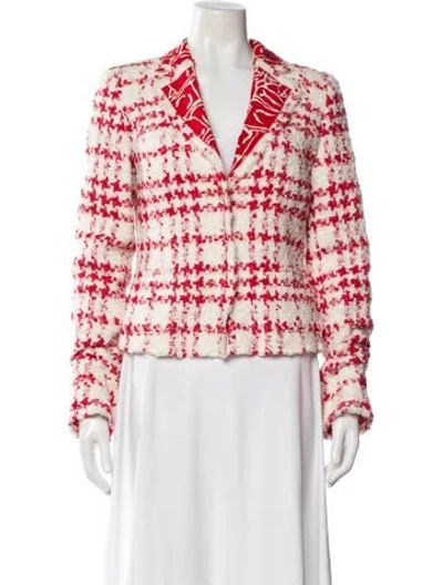 Pre-owned Escada Nylon Tweed Pattern Blazer In Multi
