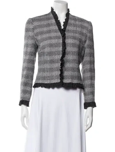 Pre-owned Escada Nylon Tweed Pattern Jacket In Multi
