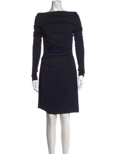 Pre-owned Escada Off-the-shoulder Knee-length Dress In Black