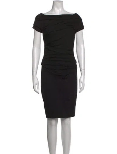 Pre-owned Escada Off-the-shoulder Knee-length Dress W/ Tags In Black