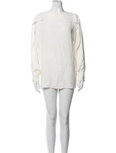 Pre-owned Escada Off-the-shoulder Mini Dress In Neutrals