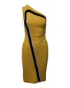 Escada One-shoulder Bodycon Dress In Yellow Viscose In Yellow