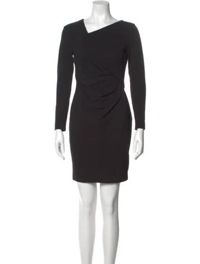 Pre-owned Escada One-shoulder Mini Dress In Black