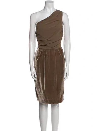 Pre-owned Escada One-shoulder Mini Dress In Neutral