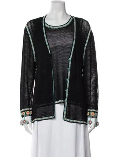 Pre-owned Escada Open Front Sweater In Black