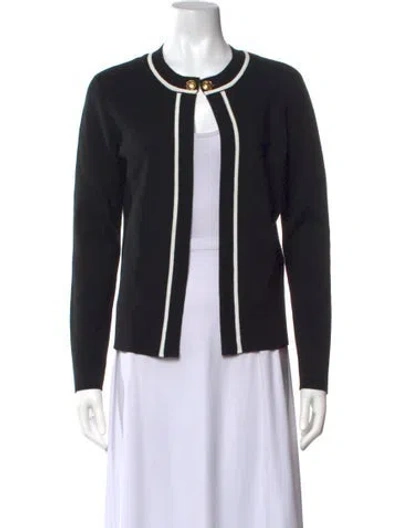 Pre-owned Escada Open Front Sweater In Black
