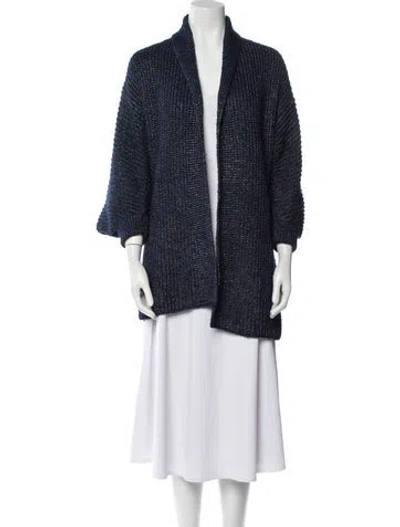Pre-owned Escada Open Front Sweater In Blue
