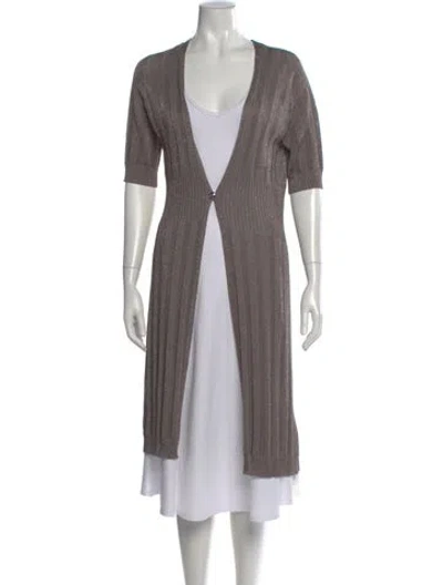 Pre-owned Escada Open Front Sweater In Gray
