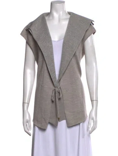Pre-owned Escada Open Front Sweater In Grey