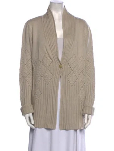 Pre-owned Escada Open Front Sweater In Neutral