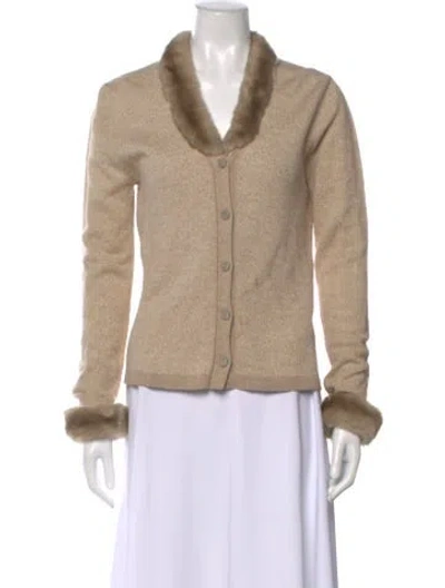 Pre-owned Escada Open Front Sweater In Neutrals
