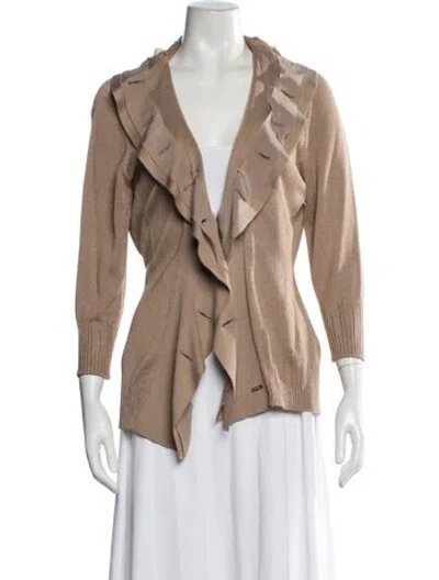 Pre-owned Escada Open Front Sweater In Neutrals