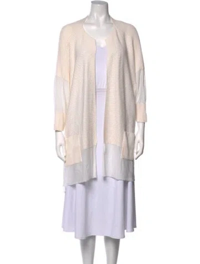 Pre-owned Escada Open Front Sweater In Neutrals
