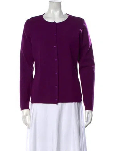 Pre-owned Escada Open Front Sweater In Purple