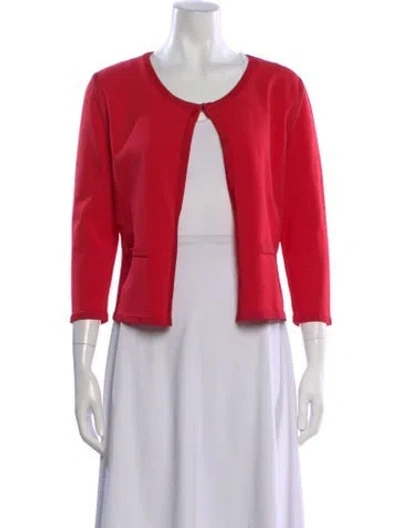Pre-owned Escada Open Front Sweater In Red