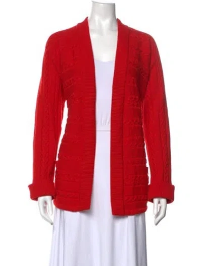 Pre-owned Escada Open Front Sweater In Red