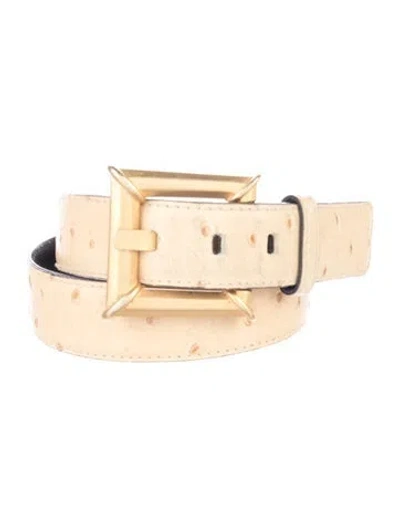 Pre-owned Escada Ostrich Belt In Neutral