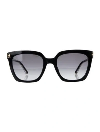 Pre-owned Escada Oversize Gradient Sunglasses In Black/gold