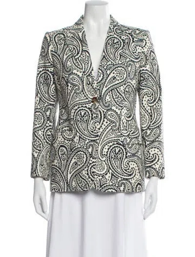 Pre-owned Escada Paisley Print Blazer In Black