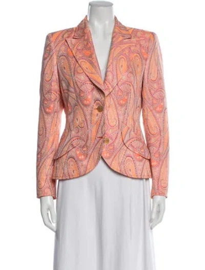 Pre-owned Escada Paisley Print Blazer In Orange