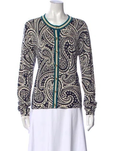 Pre-owned Escada Paisley Print Crew Neck Sweater In Neutral