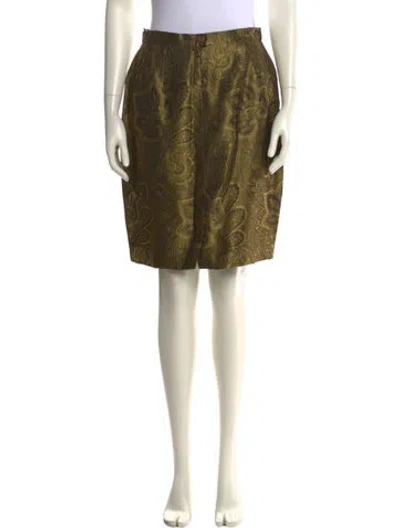 Pre-owned Escada Paisley Print Knee-length Skirt In Green