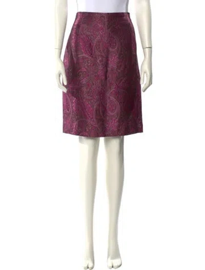 Pre-owned Escada Paisley Print Knee-length Skirt In Pink